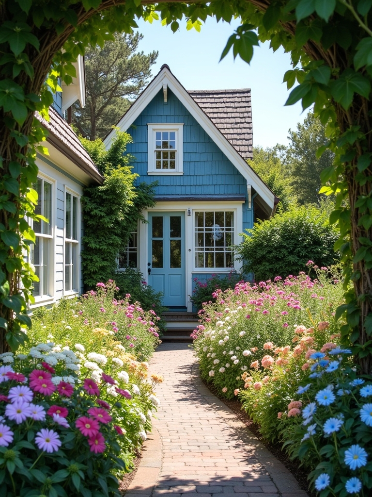 coastal beach inspired flower bed
