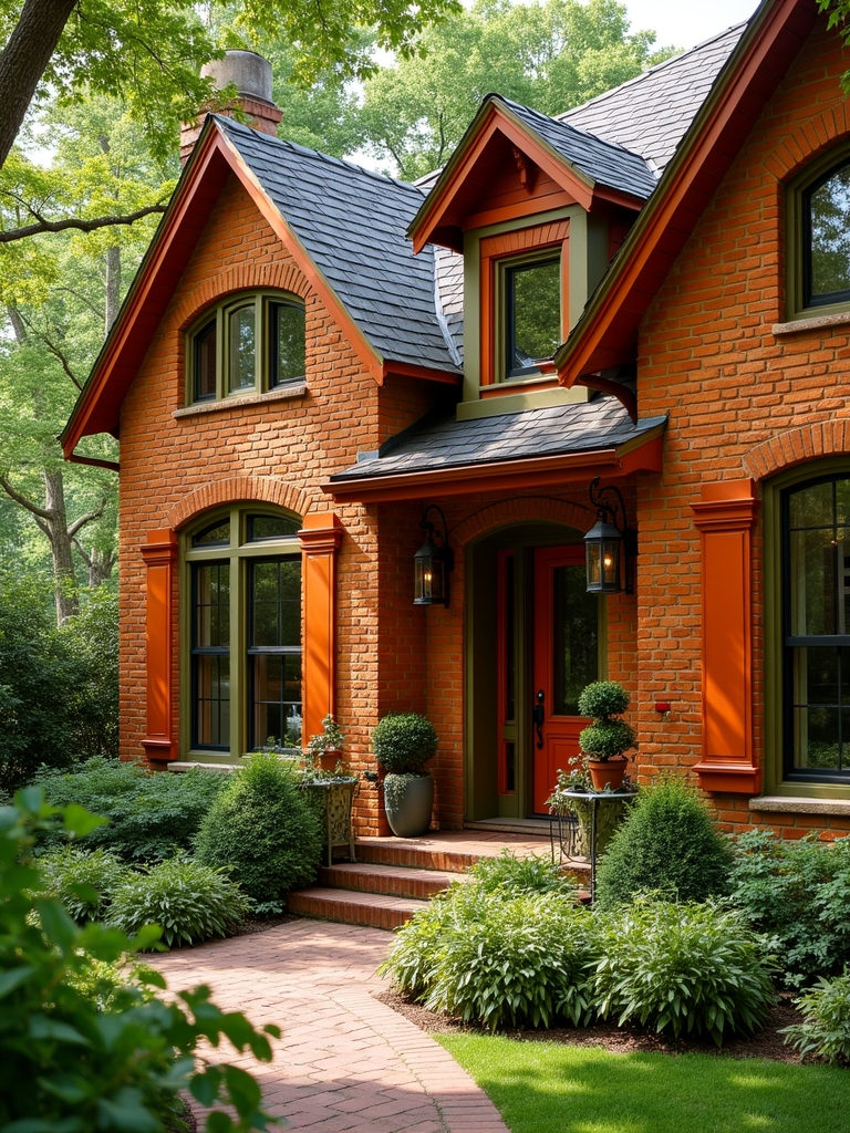 earthy olive and rust