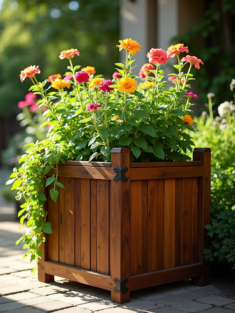 elegant wooden container planters