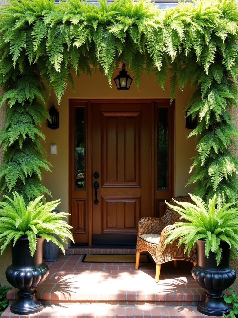 ferns enhance entrance appeal