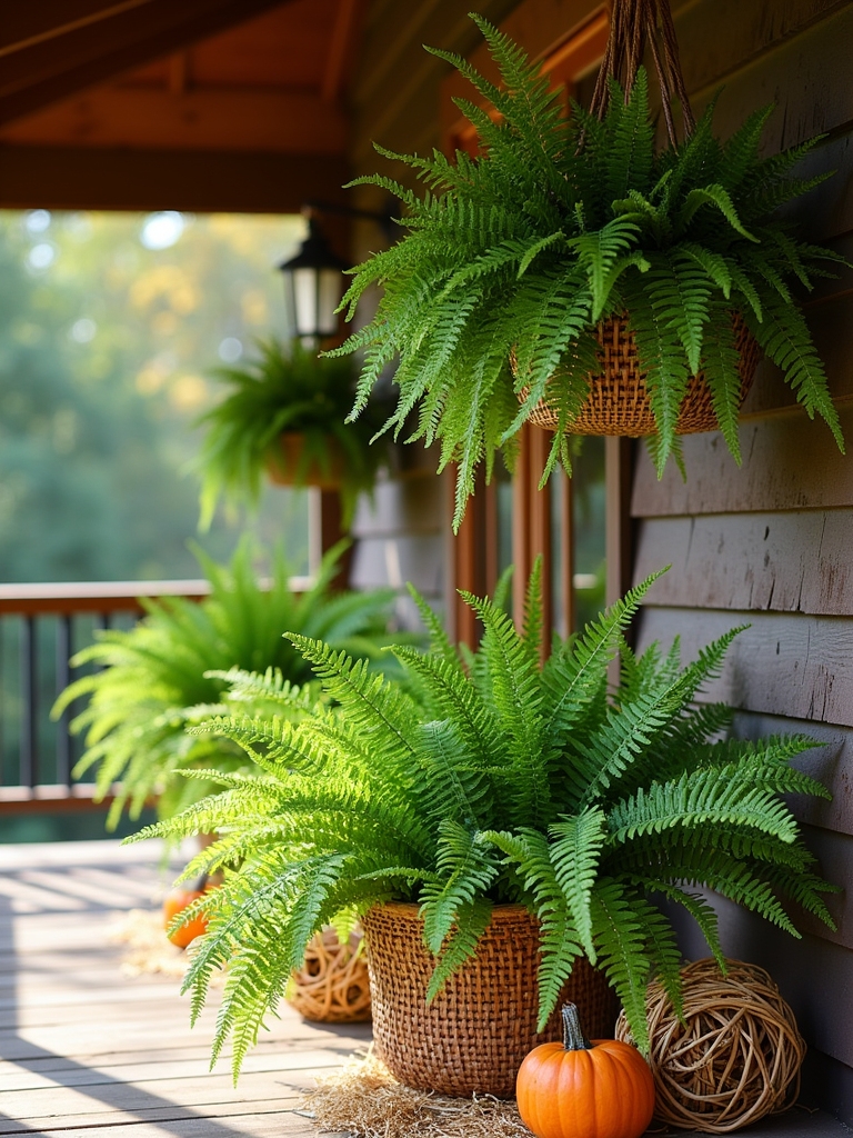 ferns enhance seasonal decor