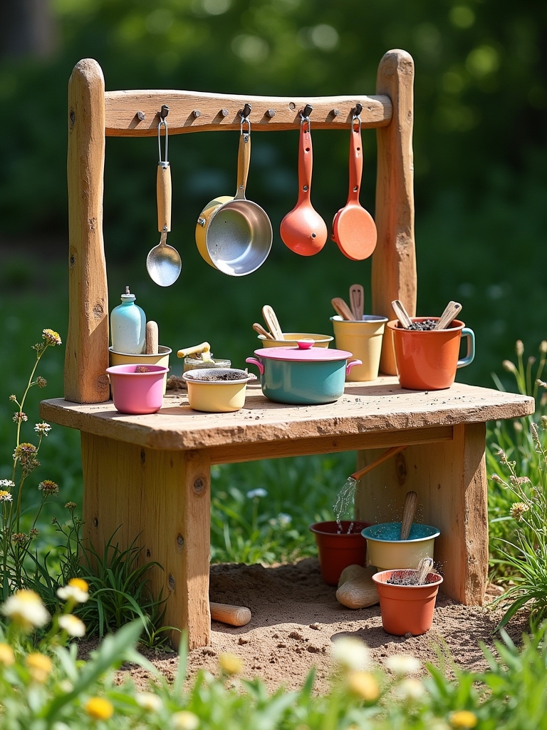 mud kitchen utensil organization