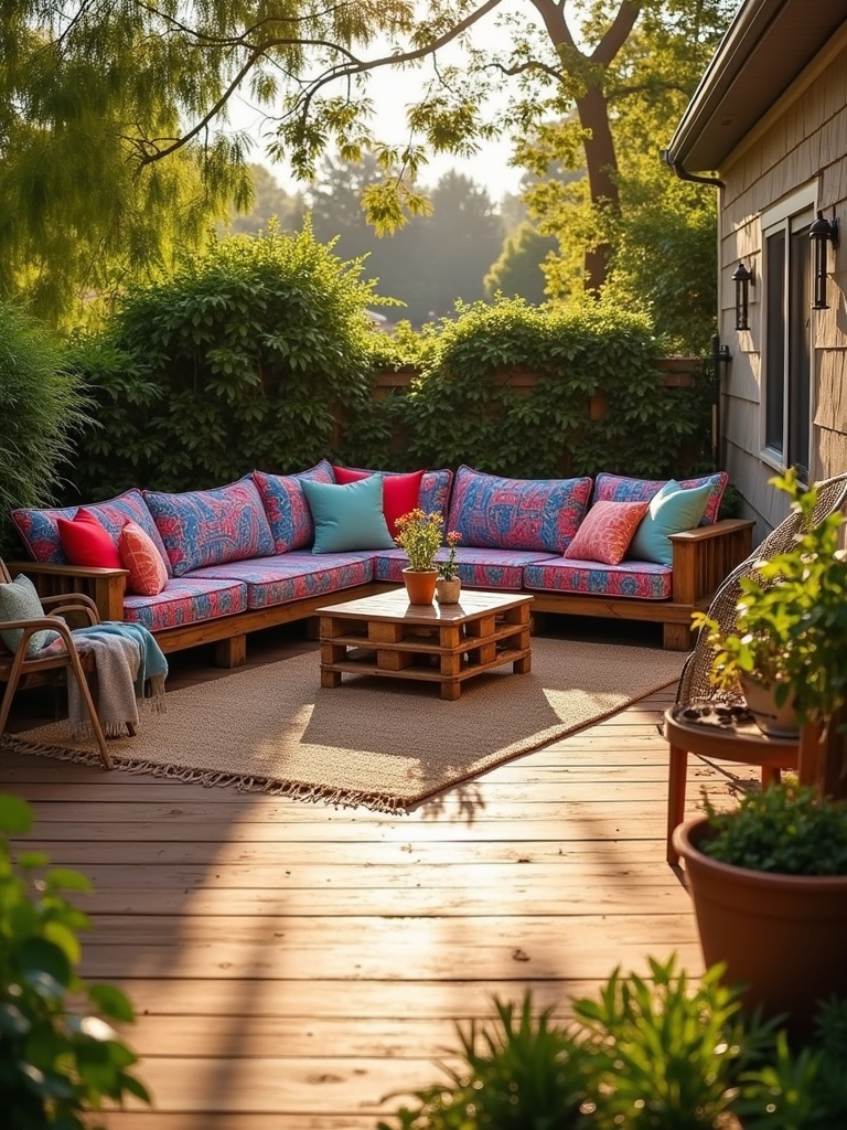 pallet deck with seating