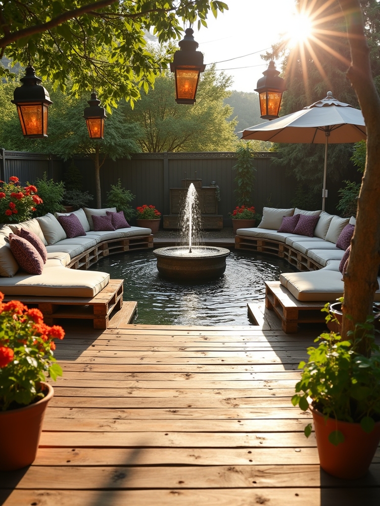 pallet deck with water feature