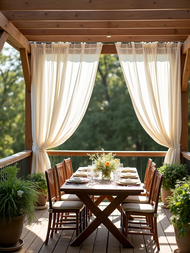 pergola privacy with drapes