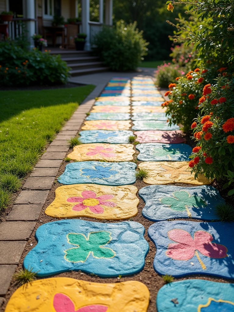 playful outdoor hopscotch path