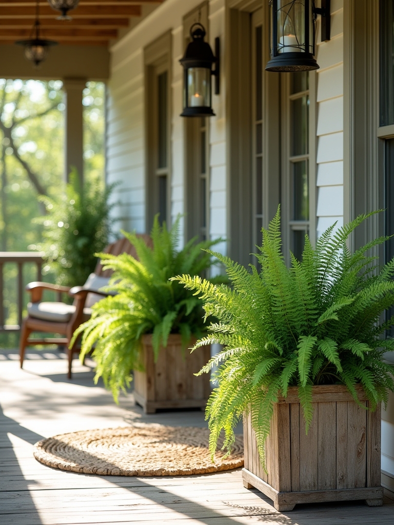 rustic ferns front porch