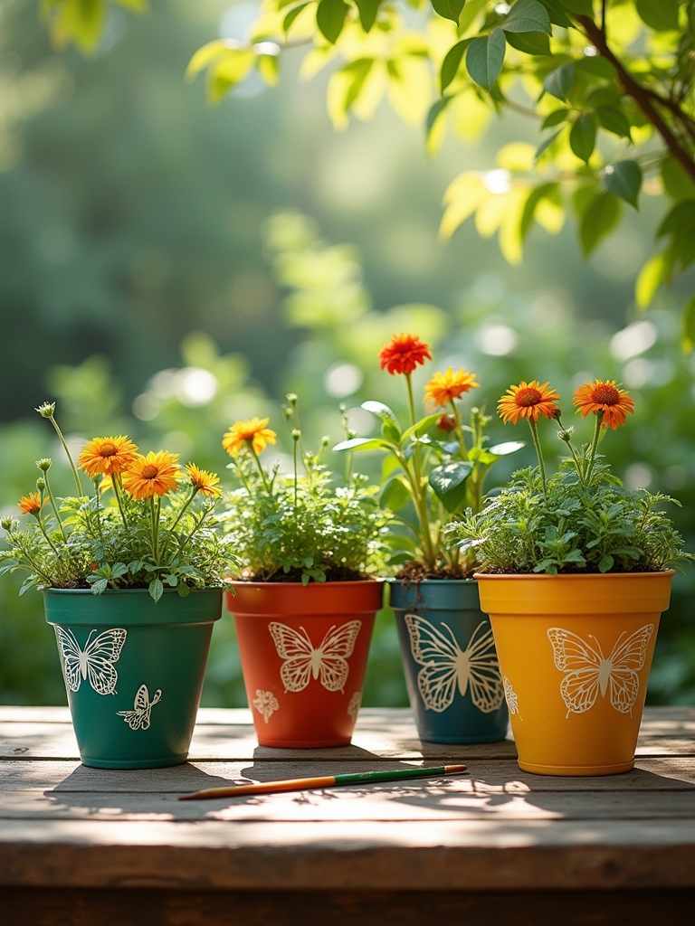 stenciling for flower pots