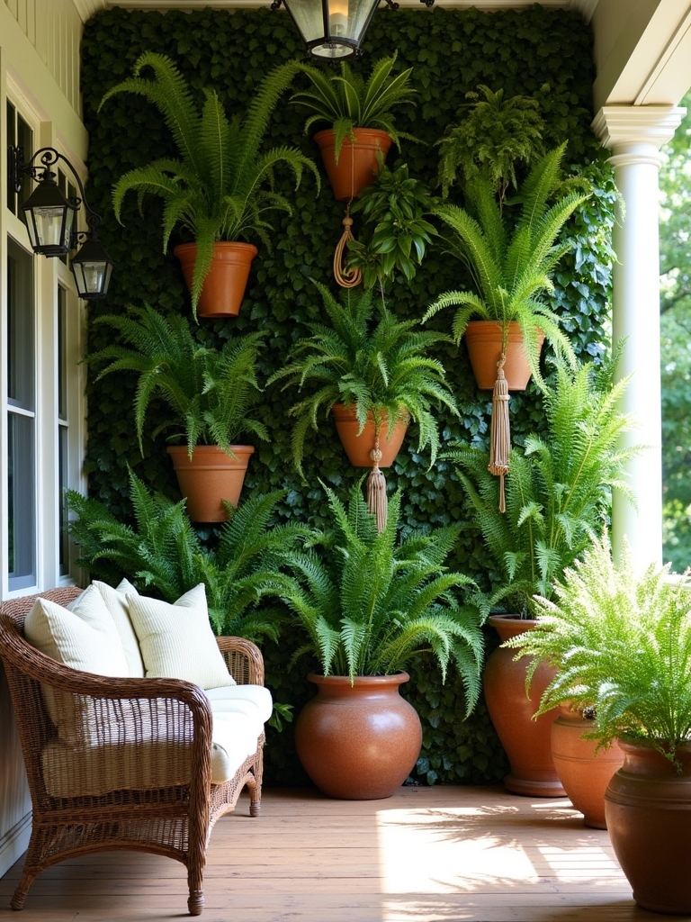 vertical fern wall display