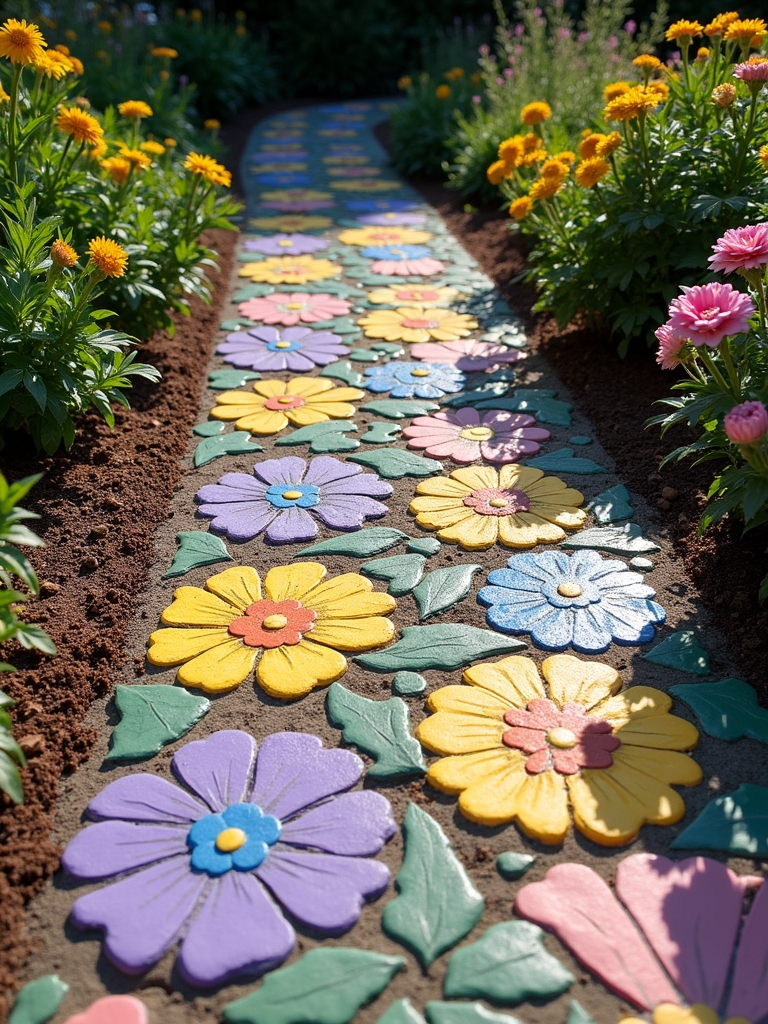 vibrant floral paver designs