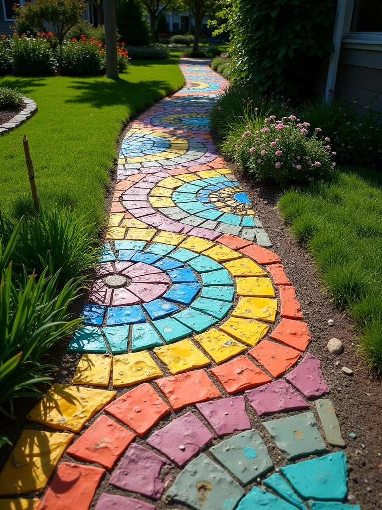 vibrant outdoor mosaic art