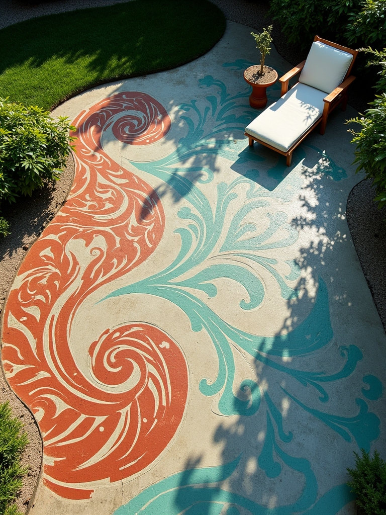 artistic concrete patio stencils