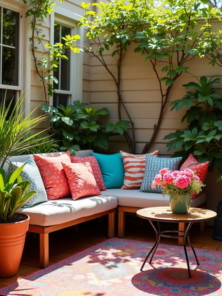 brighten patio with cushions
