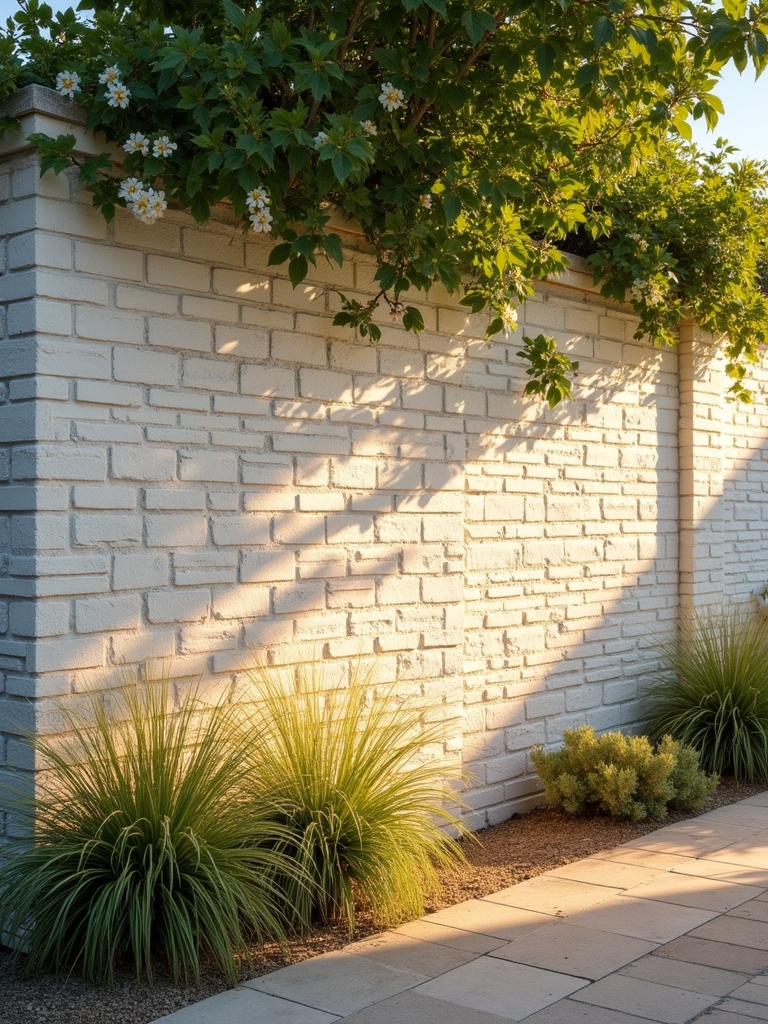 coastal whitewashed brick wall