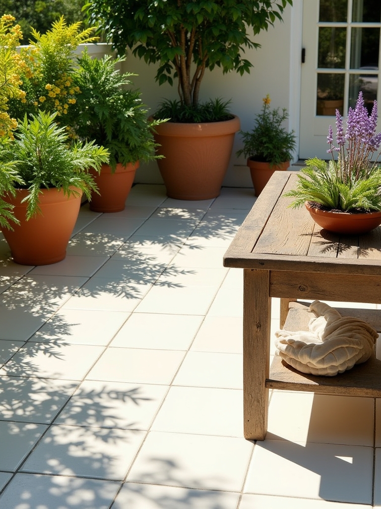 contrast with strategic greenery