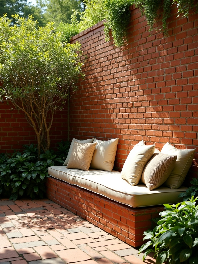 cozy brick bench design