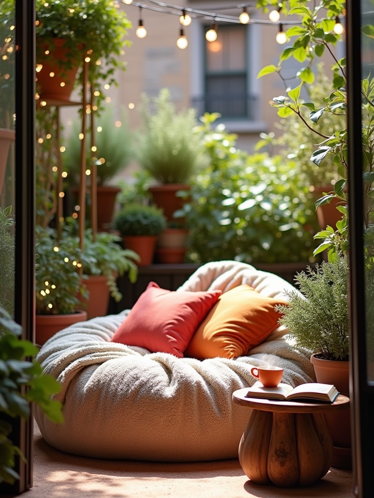 cozy outdoor reading nook