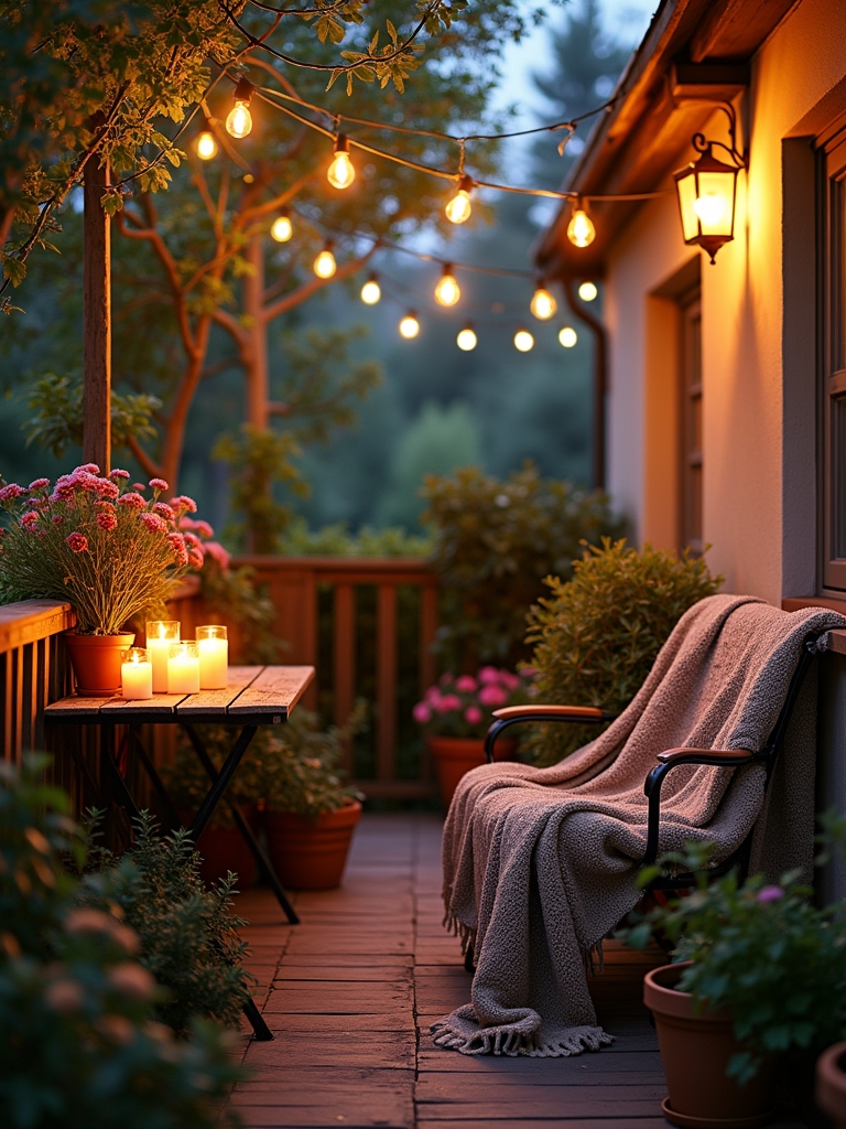 cozy outdoor string lights