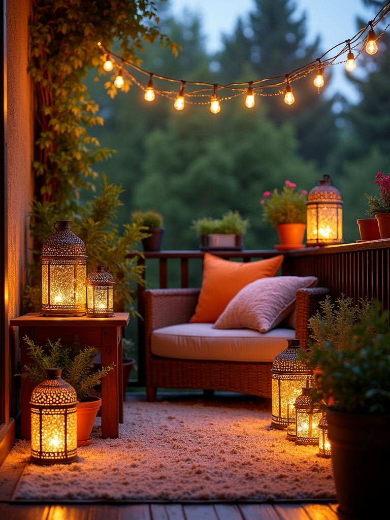 decorative lanterns enhance ambiance