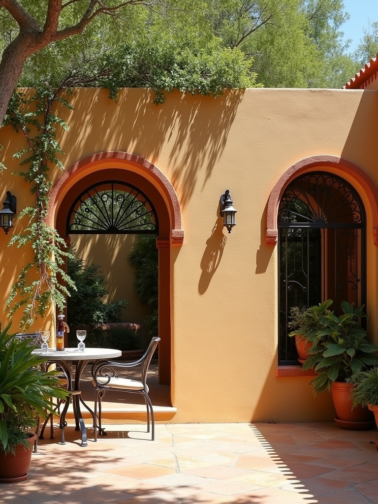 elegant arched stucco openings