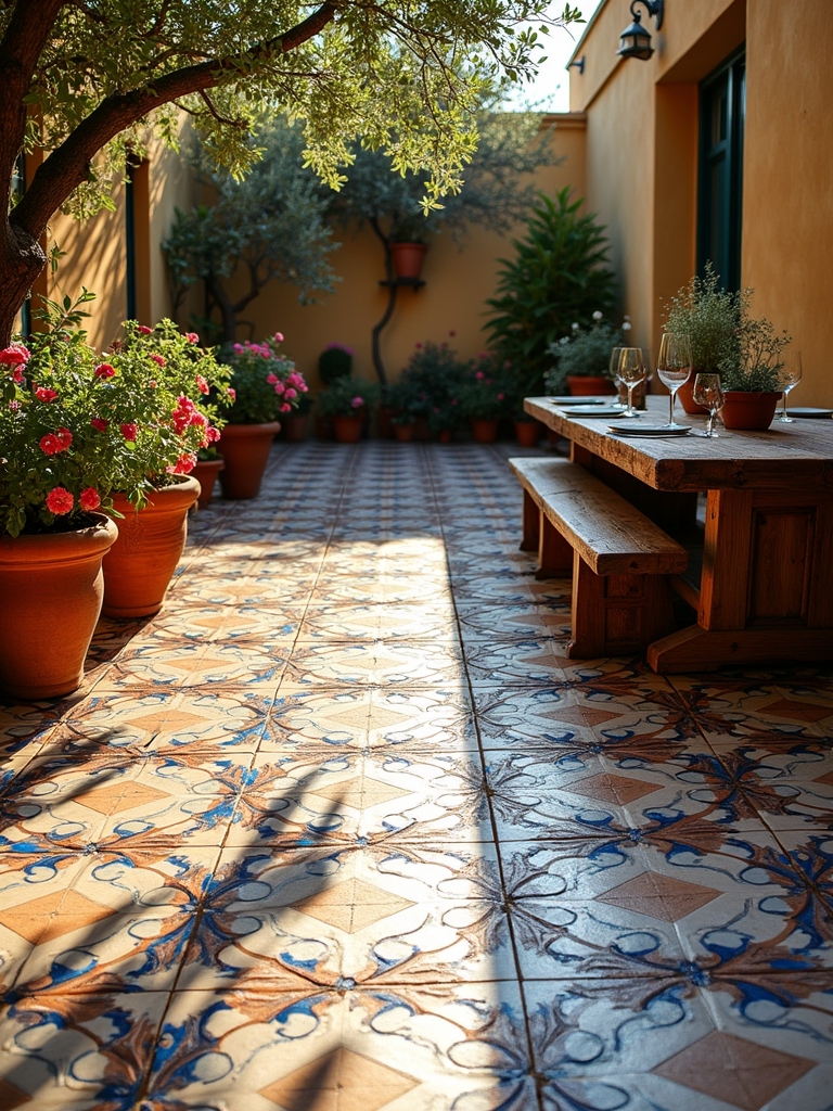 elegant outdoor mediterranean tiles