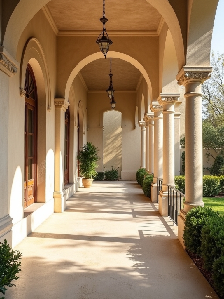elegant textured stucco columns