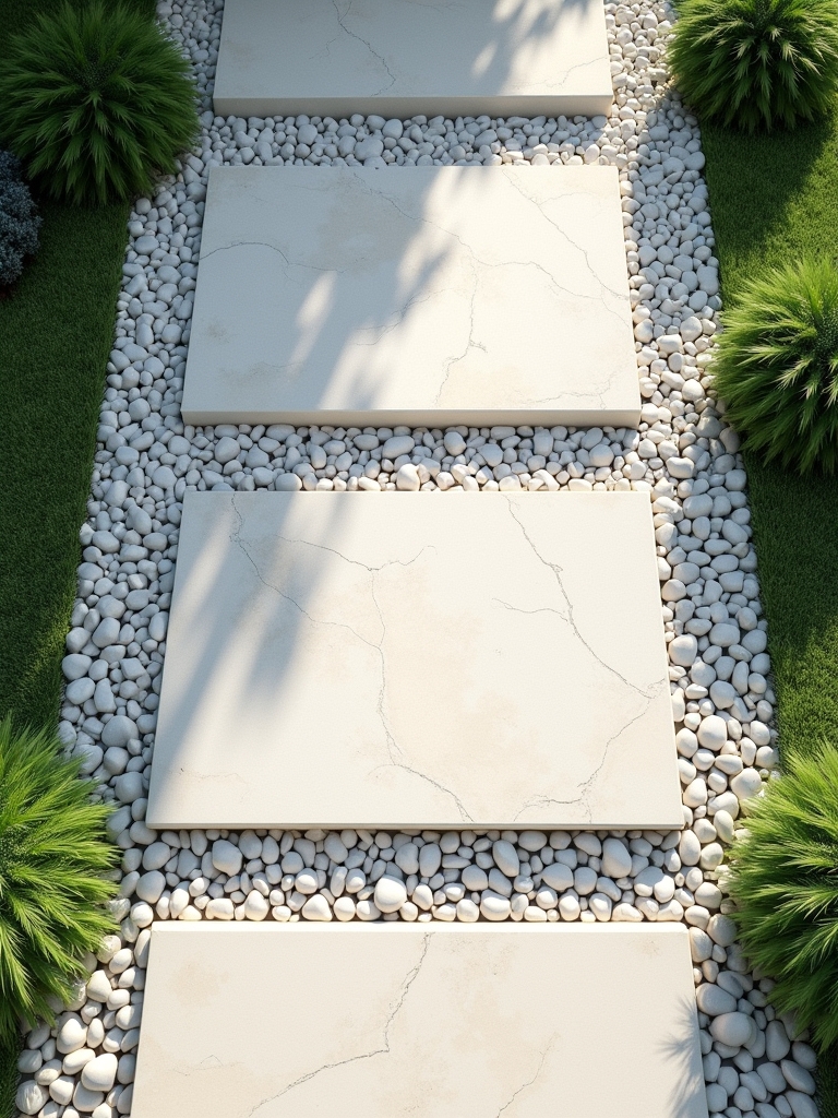 elegant white stone pathway