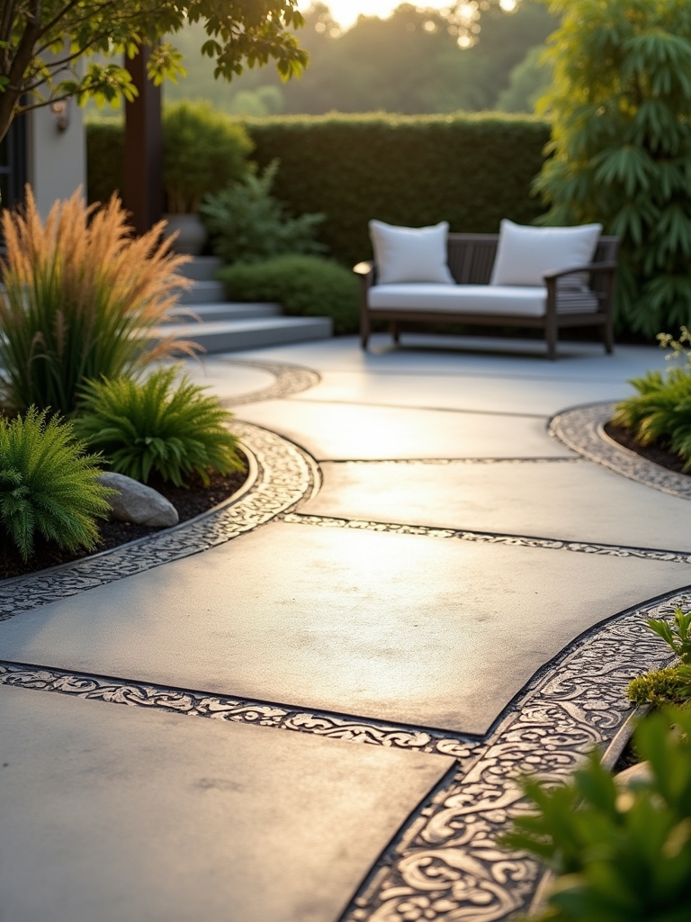 elevated patio with borders