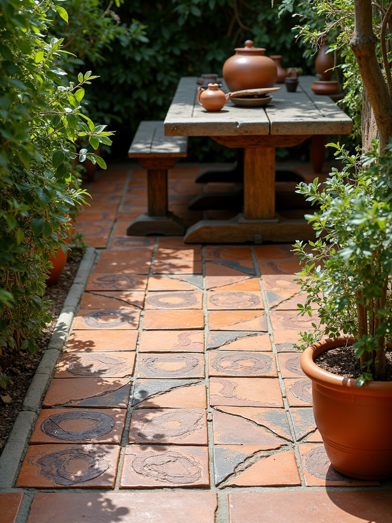 enhance patio with decorative tiles