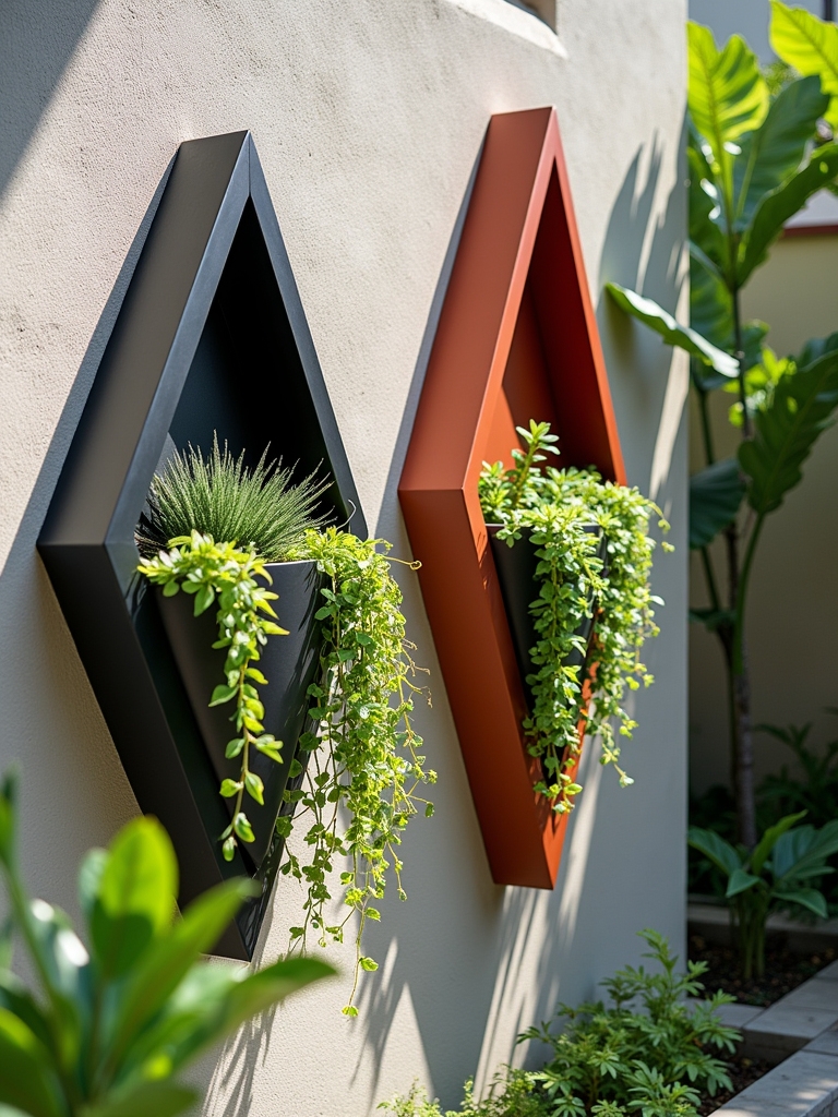 geometric wall planters enhance aesthetics