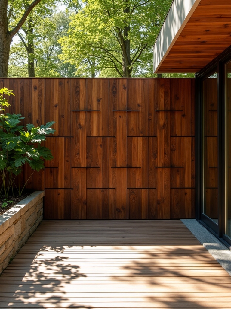 geometric wood patio design