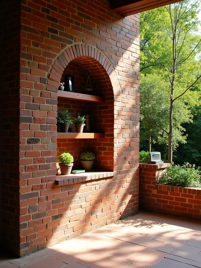 recessed shelving for functionality