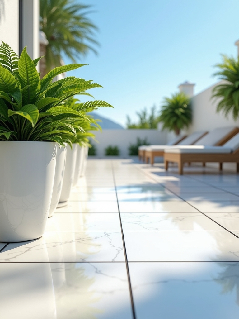reflective finishes enhance patios