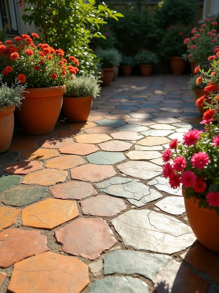 rustic hexagonal patio designs