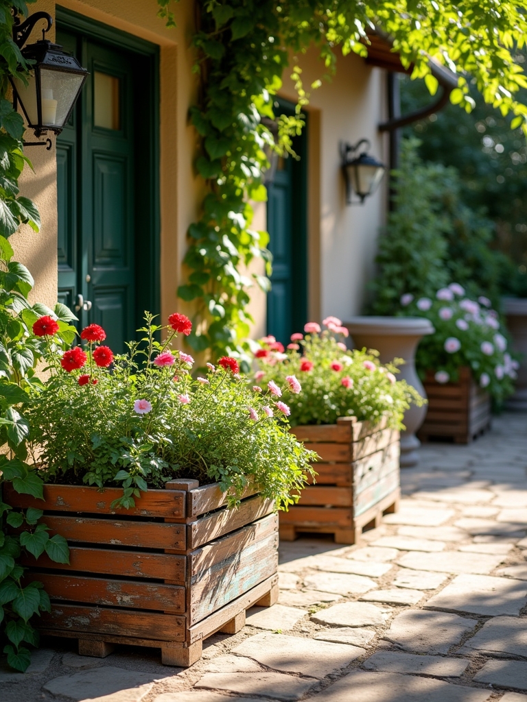 rustic vintage crate planters