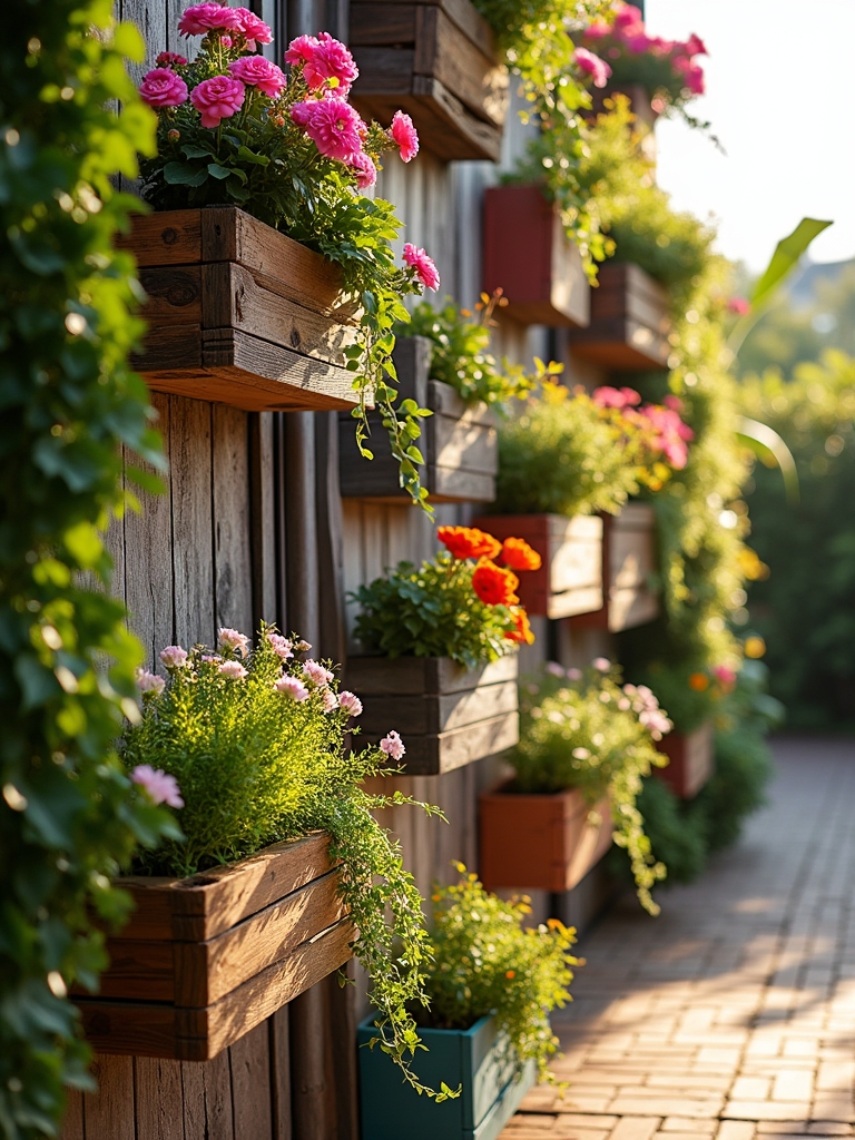 rustic wooden crate planters