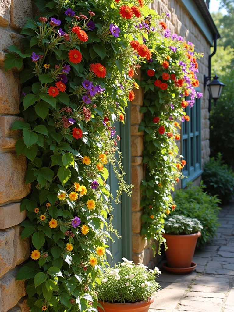 seasonal blooms for vertical gardening