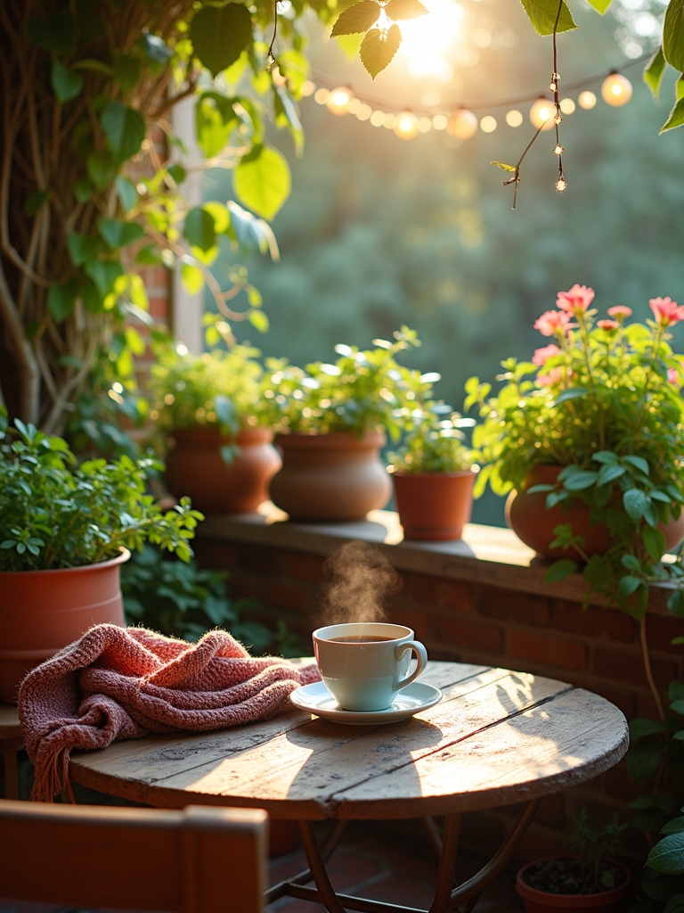 seasonal potted plant display