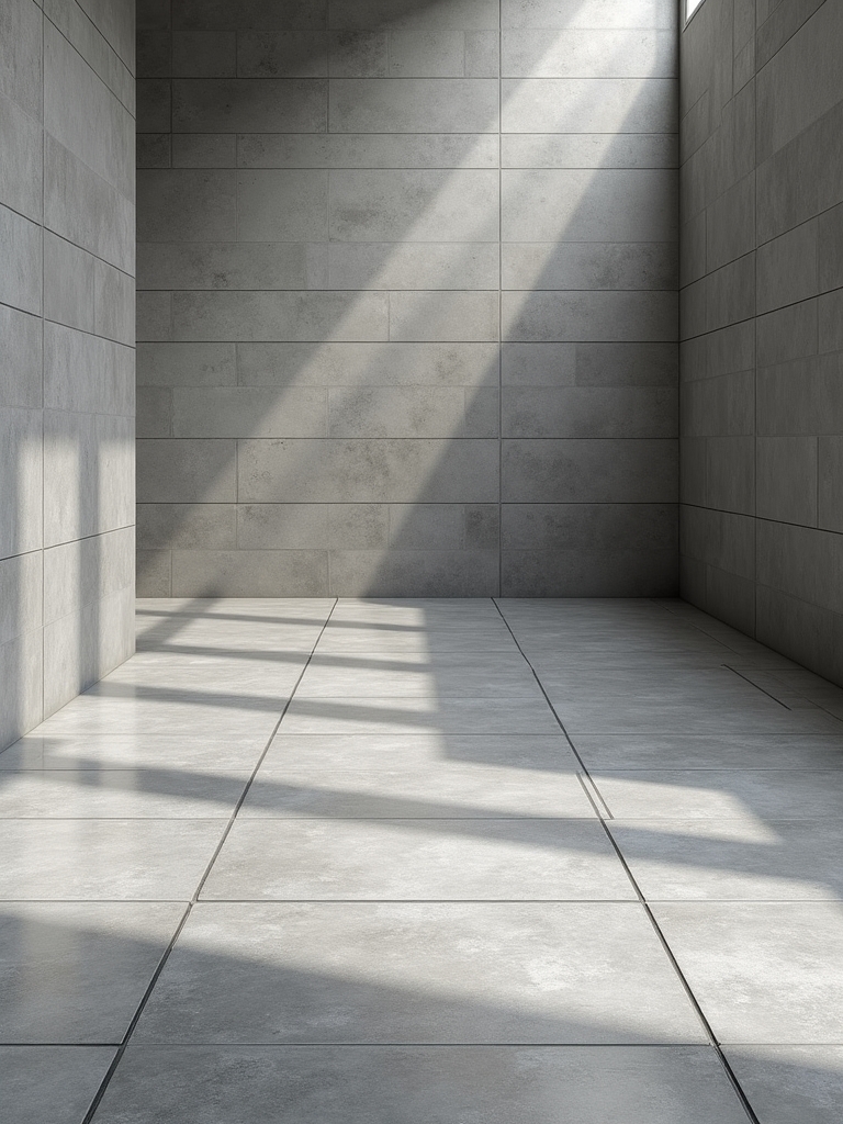 sleek minimalist grey tiles