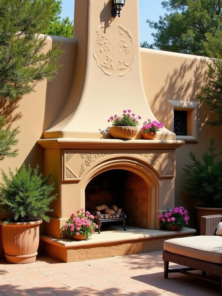 stunning outdoor fireplace focal point