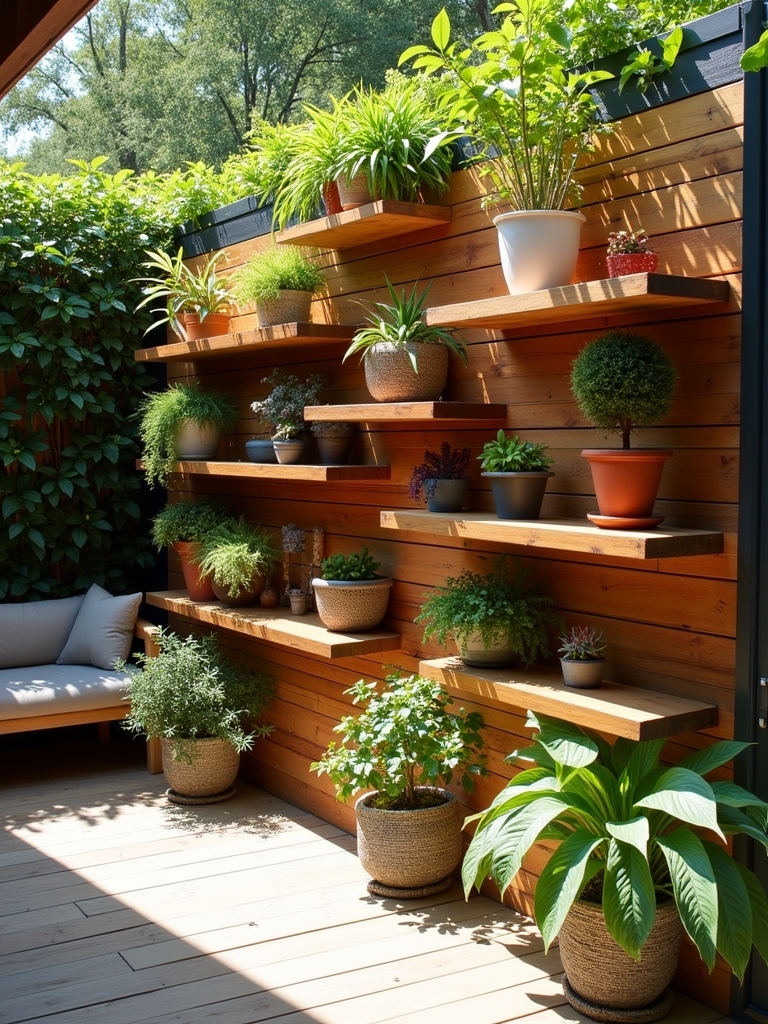stylish functional outdoor shelving