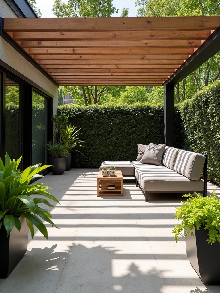 stylish shaded outdoor space