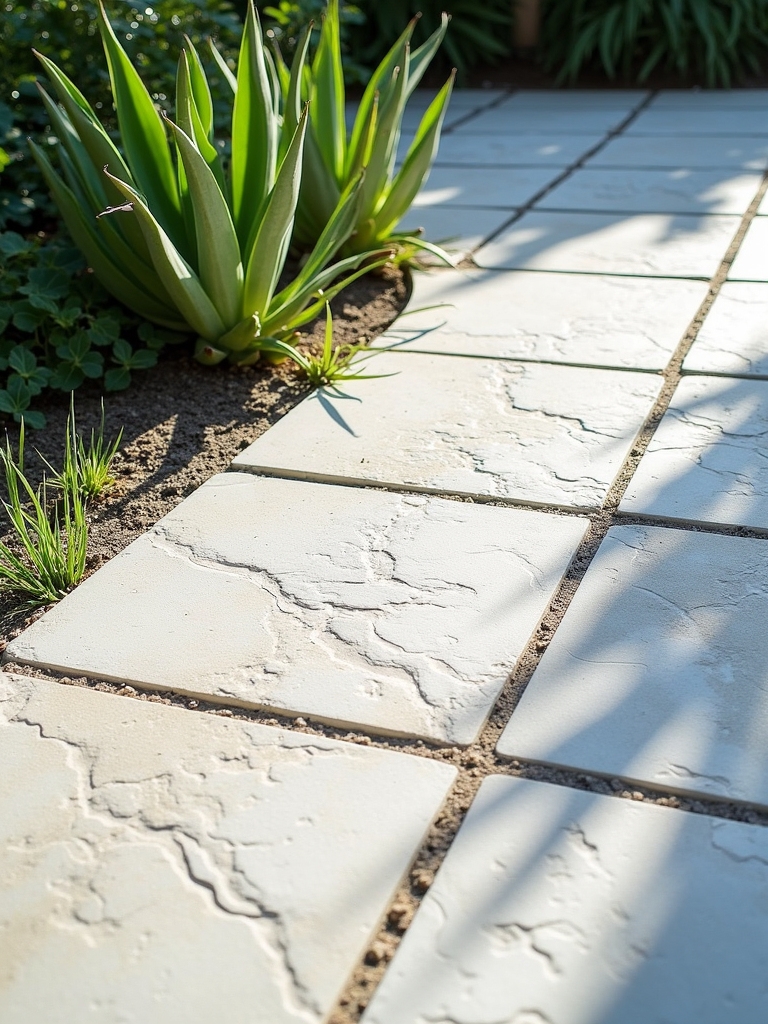 stylish white concrete pavers