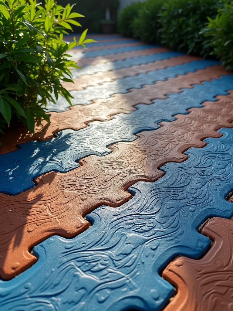 textured rubber interlocking tiles
