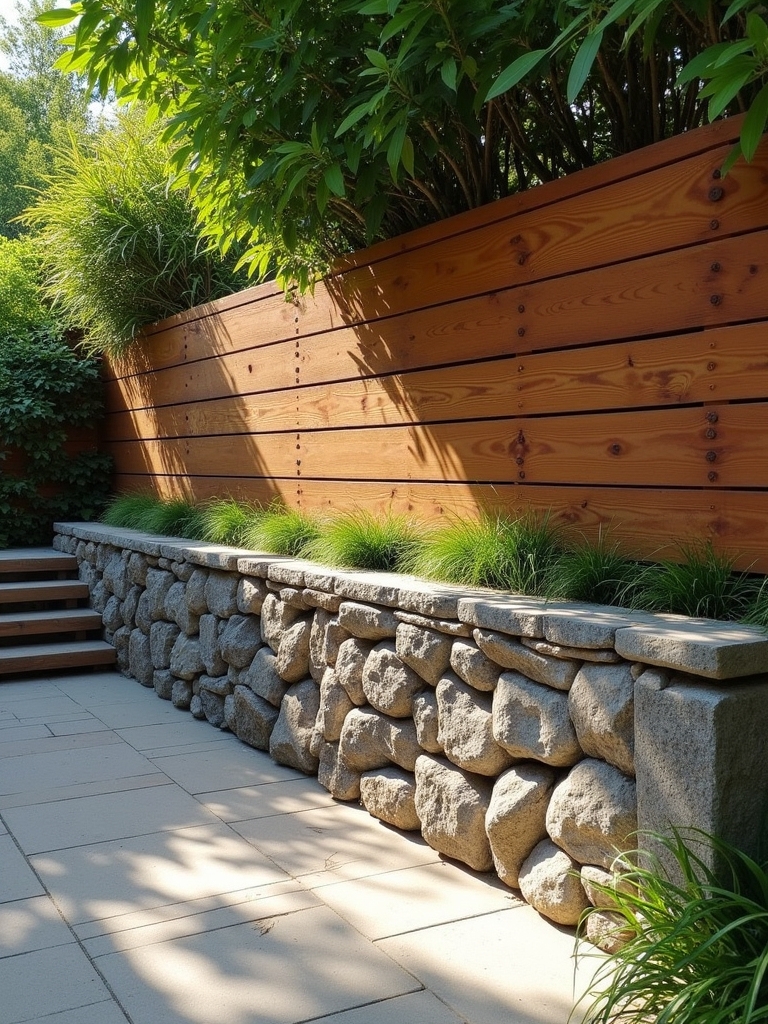 textured wood and stone