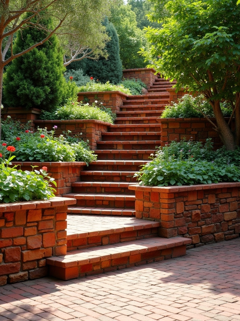 tiered brick wall design