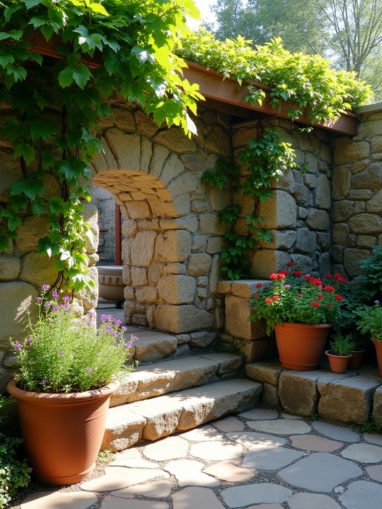 transformative stone wall garden