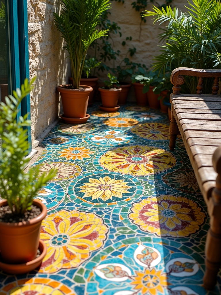 vibrant artistic outdoor tiles