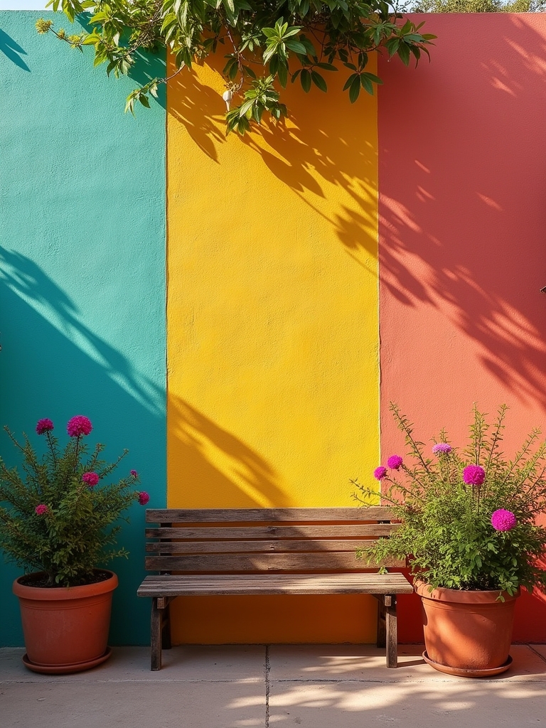 vibrant colorful stucco walls
