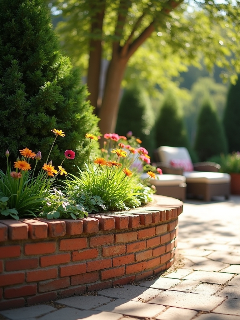 vibrant half wall planter